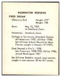 1963 Kahns Football Fred Dugan Washington NR-MT 537228
