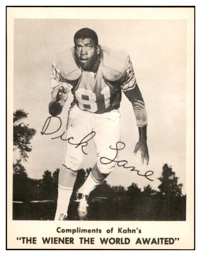 1963 Kahns Football Dick Lane Lions NR-MT 537240