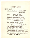 1963 Kahns Football Dick Lane Lions NR-MT 537240