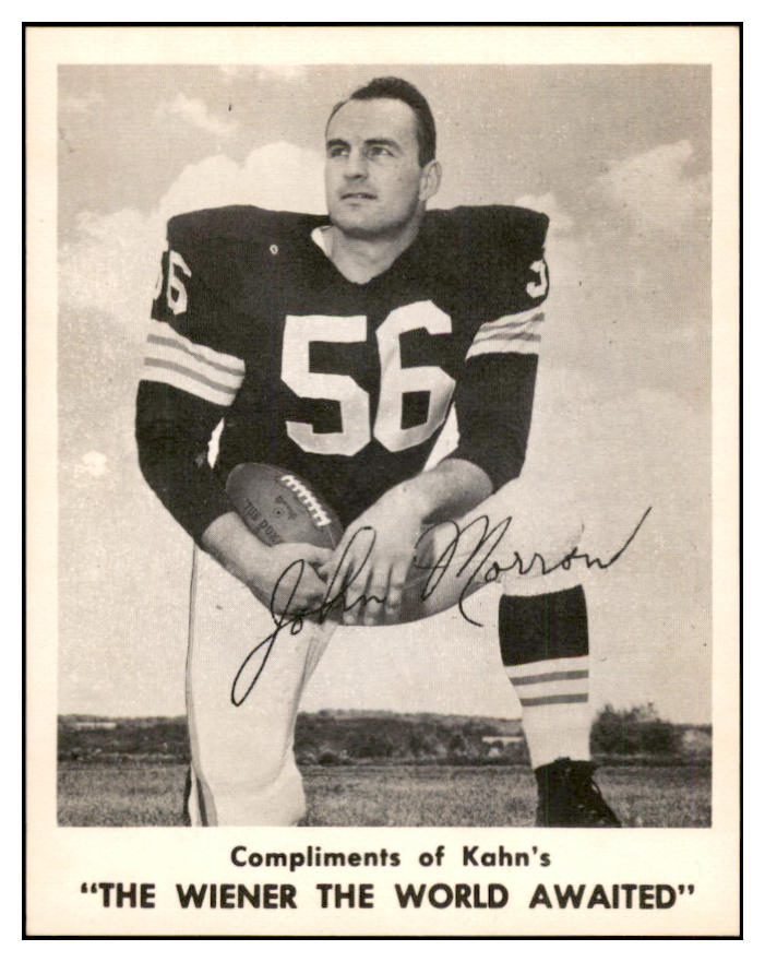 1963 Kahns Football John Morrow Browns NR-MT 537248