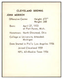 1963 Kahns Football John Morrow Browns NR-MT 537248