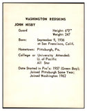 1963 Kahns Football John Nisby Washington NR-MT 537249