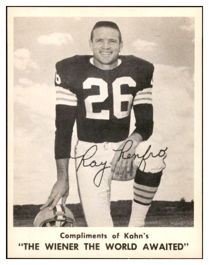 1963 Kahns Football Ray Renfro Browns NR-MT 537256