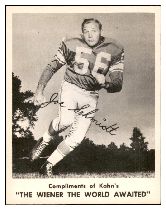 1963 Kahns Football Joe Schmidt Lions NR-MT 537260