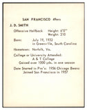 1963 Kahns Football J.D. Smith 49ers NR-MT 537262
