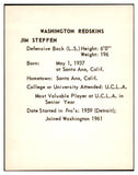 1963 Kahns Football Jim Steffen Washington NR-MT 537265