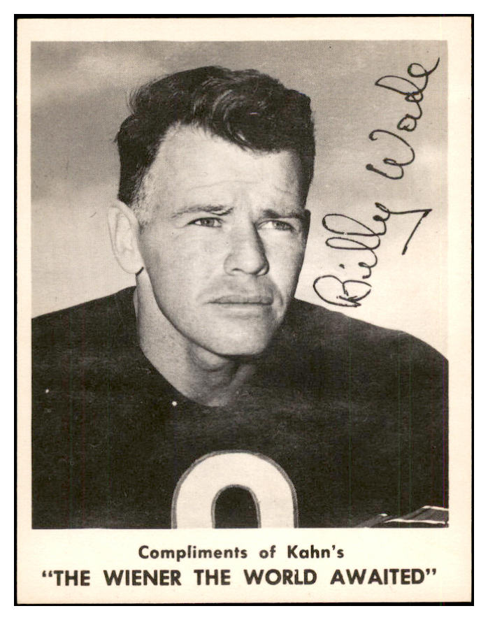 1963 Kahns Football Bill Wade Bears NR-MT 537270