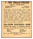 1948 Leaf Football #007 Bill Fischer Notre Dame EX/EX+ 537314