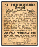 1948 Leaf Football #043 Bobby Nussbaumer Washington GD-VG 537325