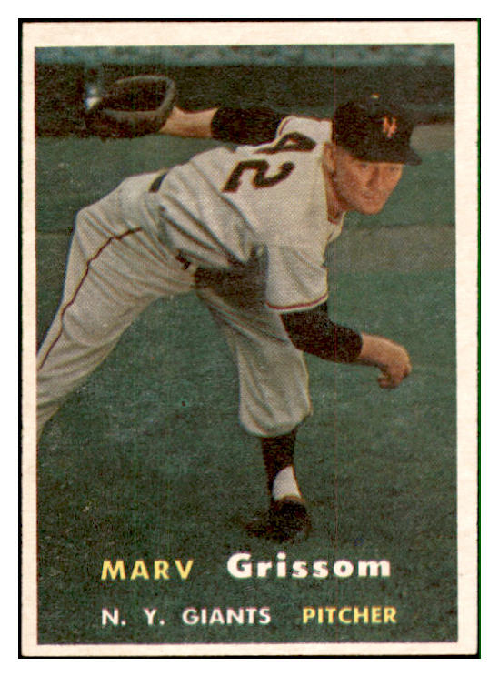 1957 Topps Baseball #216 Marv Grissom Giants EX-MT 537378