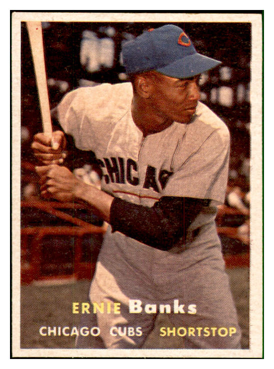 1957 Topps Baseball #055 Ernie Banks Cubs EX-MT/NR-MT 537411