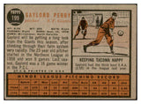 1962 Topps Baseball #199 Gaylord Perry Giants VG-EX 537414