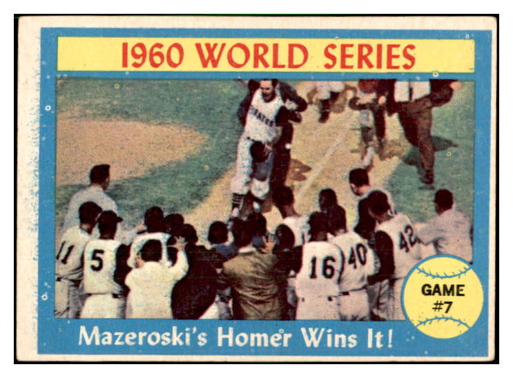 1961 Topps Baseball #312 World Series Game 7 Bill Mazeroski EX 537416