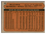 1972 Topps Baseball #049 Willie Mays Giants EX-MT 537449