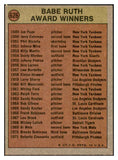 1972 Topps Baseball #626 Babe Ruth Award VG-EX 537457