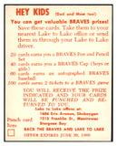 1960 Lake To Lake Del Crandall Braves NR-MT 537480