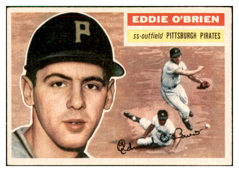1956 Topps Baseball #116 Eddie O'Brien Pirates EX-MT Gray 537488