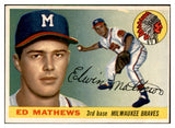 1955 Topps Baseball #155 Eddie Mathews Braves EX+/EX-MT 537492