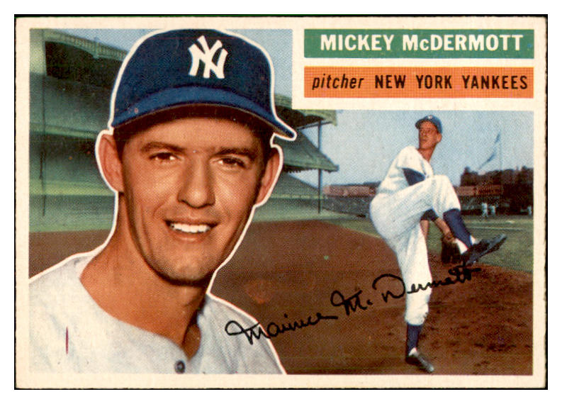 1956 Topps Baseball #340 Mickey McDermott Yankees EX-MT/NR-MT 537495