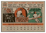 1956 Topps Baseball #340 Mickey McDermott Yankees EX-MT/NR-MT 537495