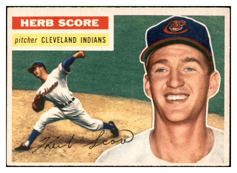 1956 Topps Baseball #140 Herb Score Indians EX-MT Gray 537502