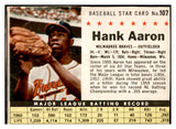 1961 Post Baseball #107 Hank Aaron Braves Good back residue 537519
