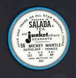 1963 Salada Baseball #056 Mickey Mantle Yankees EX+ 537536