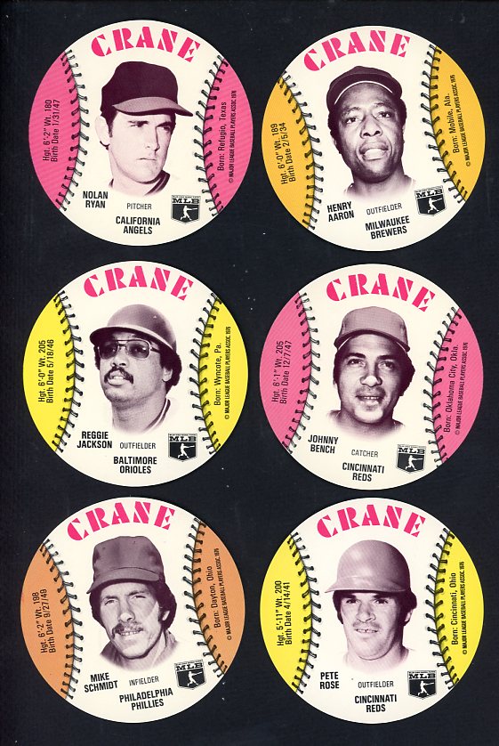 1976 Crane Potato Chips Discs Complete Set EX-MT/NR-MT Ryan Aaron 537544