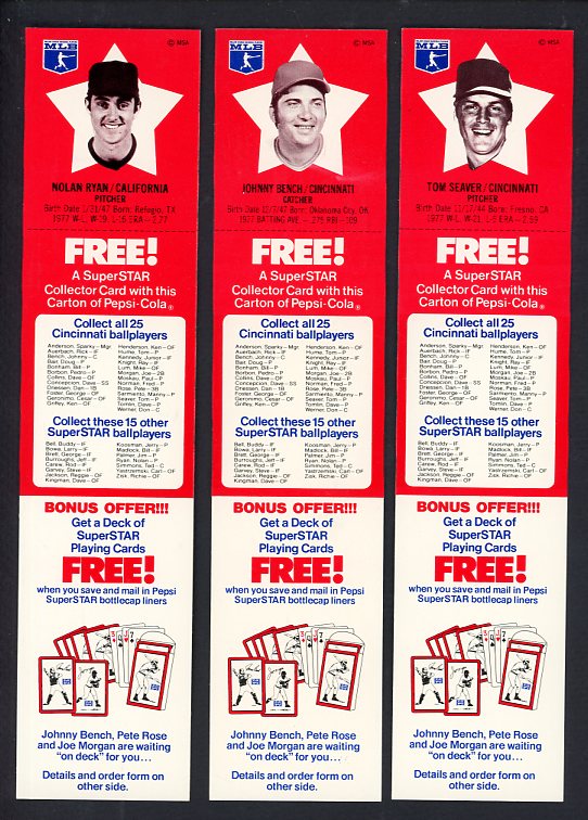 1978 Pepsi Panels Complete Set EX-MT/NR-MT Ryan Bench Rose 537548