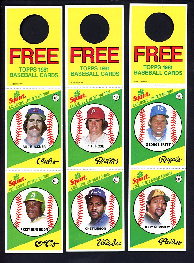 1981 Squirt Panels Complete Set EX-MT/NR-MT Henderson Brett 537550