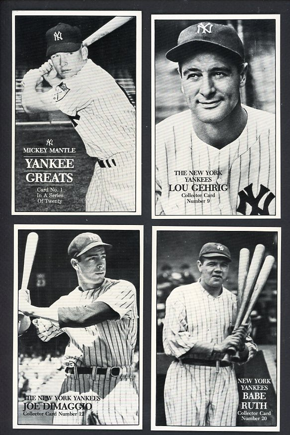 1980 Union Novelty Yankees Complete Set Ruth Mantle Gehrig 537558