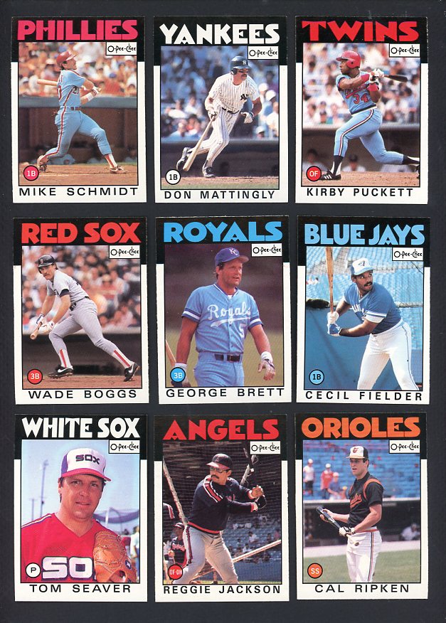 1986 O Pee Chee Baseball Complete Set NR-MT Mattingly Brett 537581