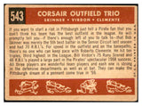 1959 Topps Baseball #543 Roberto Clemente Bill Virdon VG 537690