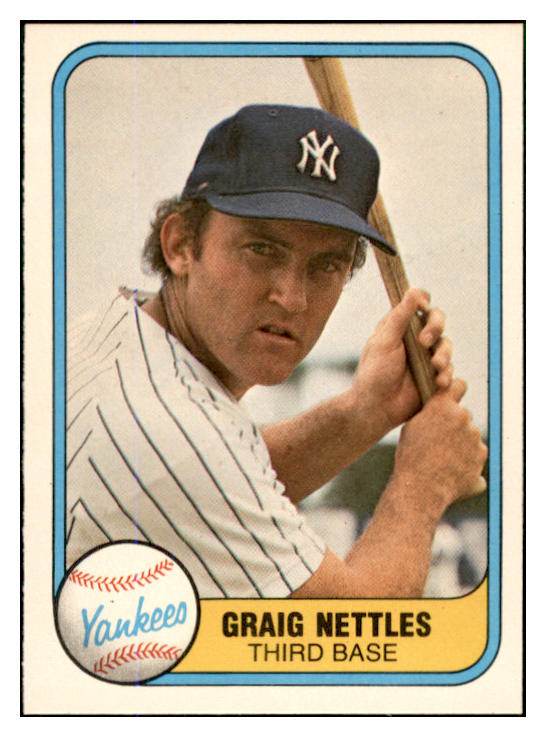 1981 Fleer #087 Graig Nettles Yankees NR-MT Error 537785