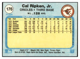 1982 Fleer #176 Cal Ripken Orioles EX-MT 537794