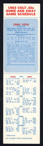 1963 Pepsi Cola Ernie Fazio Colt .45s EX-MT w Tab 537810
