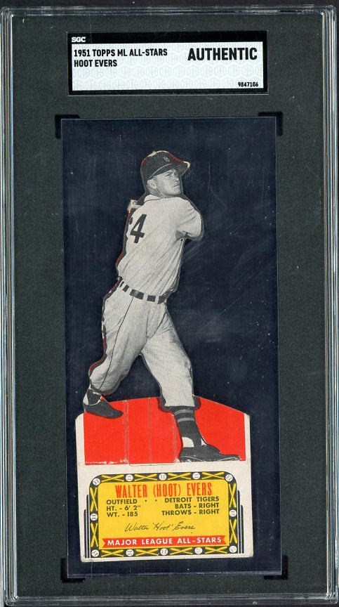 1951 Topps Major League All Stars Hoot Evers Tigers SGC Auth 537830