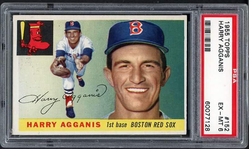 1955 Topps #152 Harry Agganis Red Sox PSA 6 EX-MT 537880