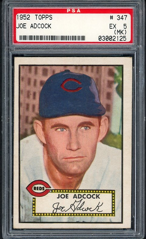 1952 Topps #347 Joe Adcock Reds PSA 5 EX mk 537882