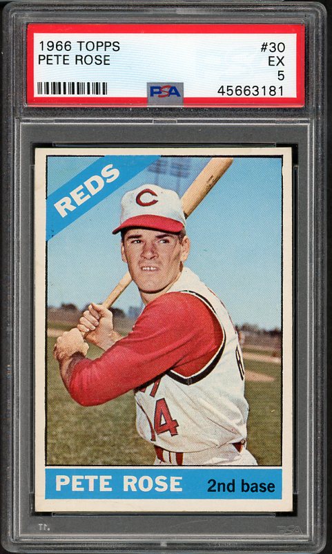 1966 Topps # 30 Pete Rose Reds PSA 5 EX 537887