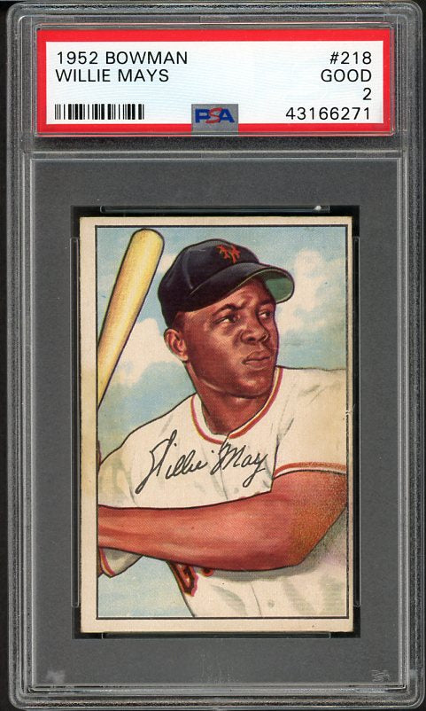 1952 Bowman #218 Willie Mays Giants PSA 2 GD 537895