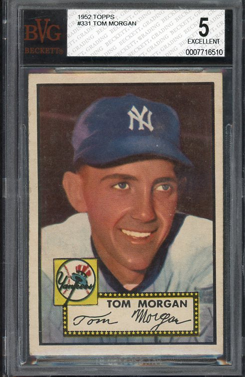 1952 Topps #331 Tom Morgan Yankees BVG 5 EX 537909