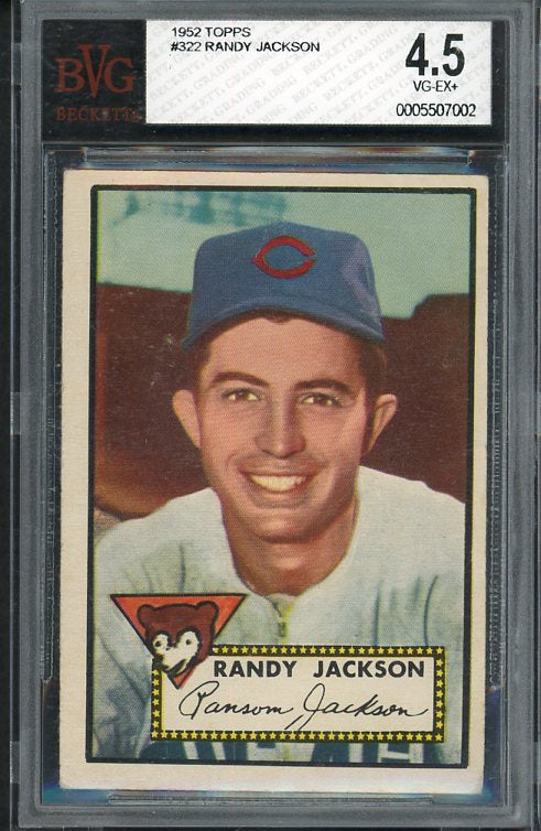 1952 Topps #322 Randy Jackson Cubs BVG 4.5 VG-EX+ 537910