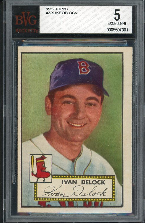 1952 Topps #329 Ike Delock Red Sox BVG 5 EX 537914