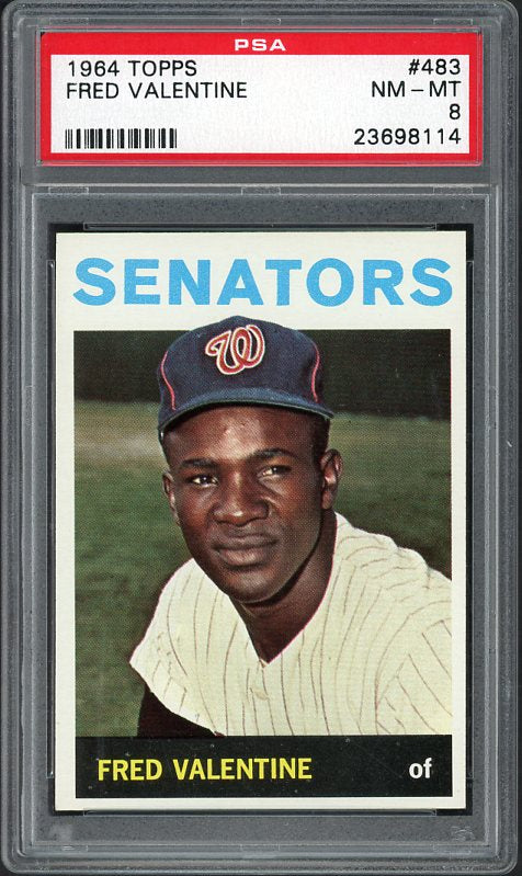 1964 Topps Baseball #483 Fred Valentine Senators PSA 8 NM/MT 537935