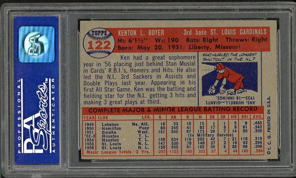 1957 Topps Baseball #122 Ken Boyer Cardinals PSA 7 NM 537950