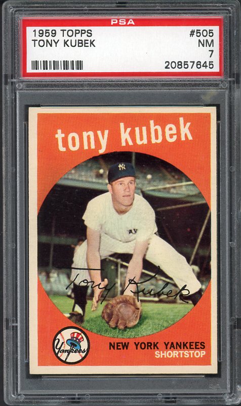 1959 Topps Baseball #505 Tony Kubek Yankees PSA 7 NM 537951
