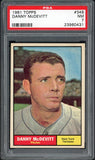 1961 Topps Baseball #349 Danny McDevitt Yankees PSA 7 NM 537952