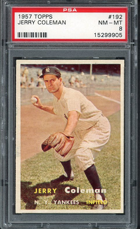 1957 Topps Baseball #192 Jerry Coleman Yankees PSA 8 NM/MT 537989