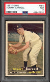 1957 Topps Baseball #164 Tommy Carroll Yankees PSA 7 NM 537993